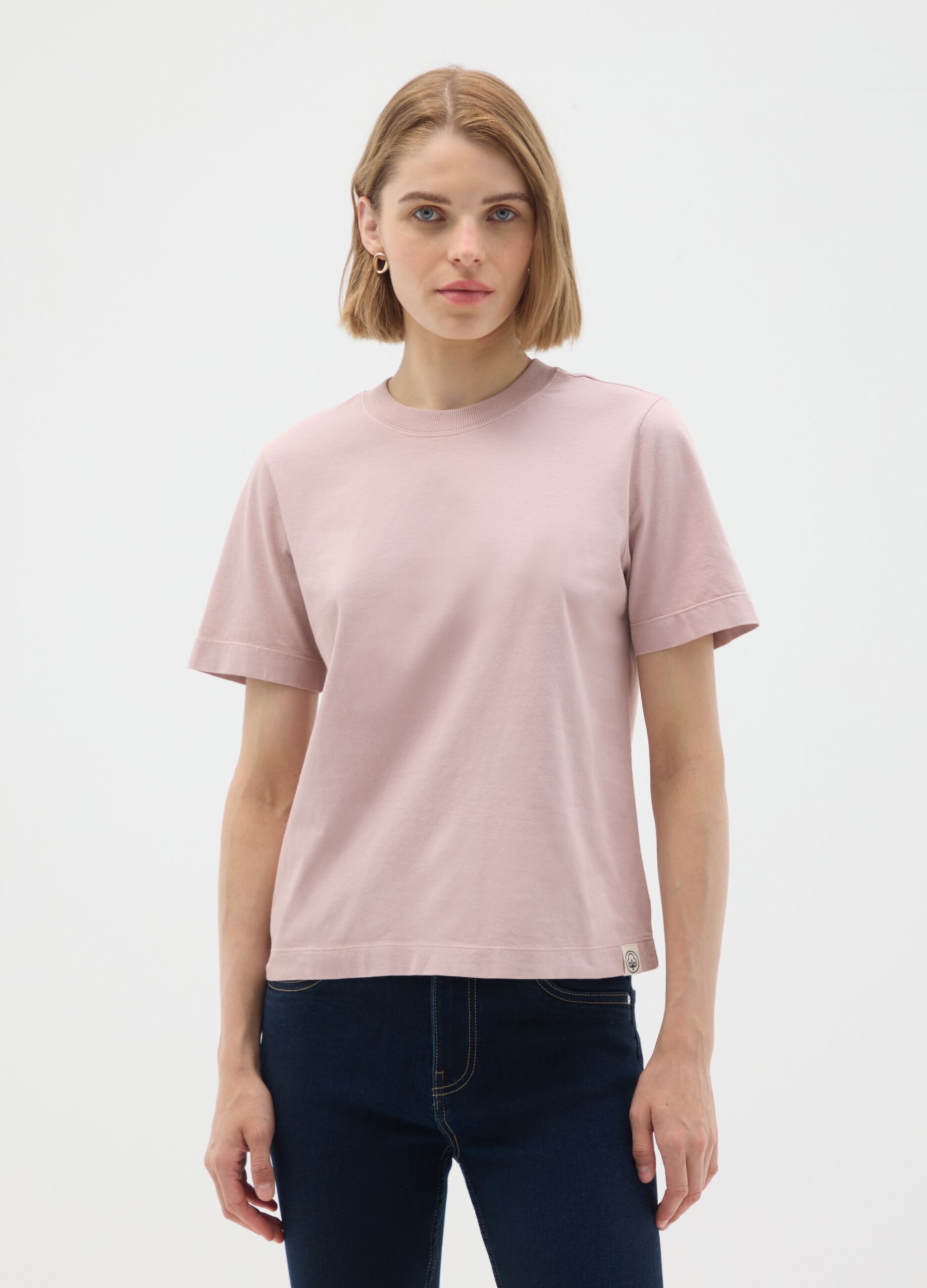 Regular fit pink T-shirt in pure Italian cotton