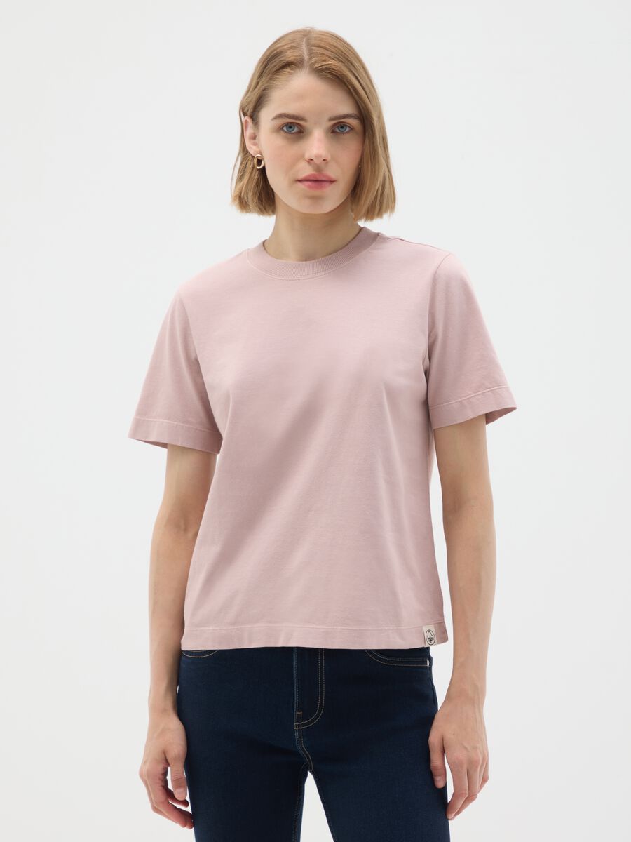 Regular fit pink T-shirt in pure Italian cotton_0