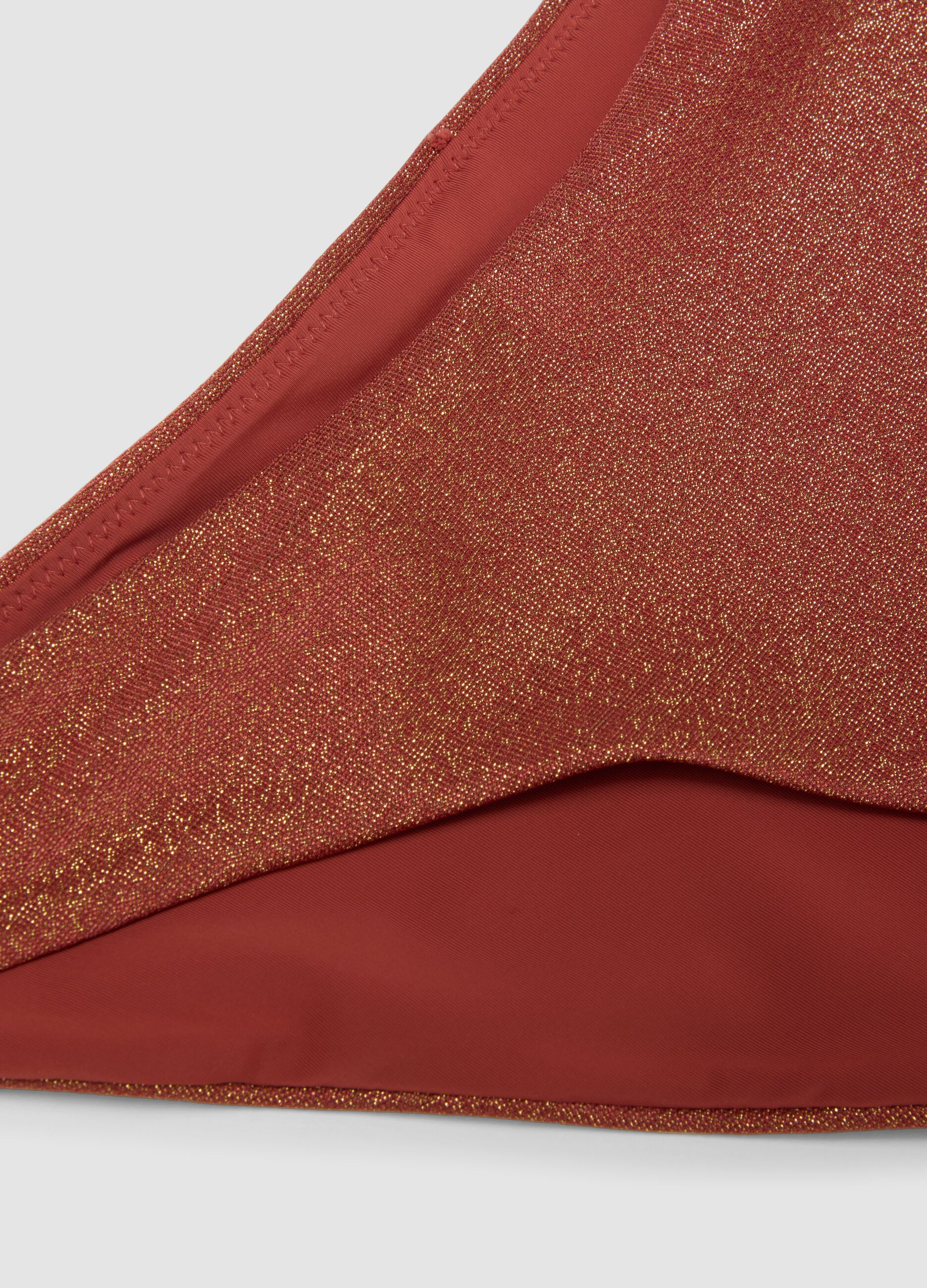 Orange stretch swim briefs with glitter texture