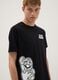 Black pure cotton T-shirt with graphic print_2