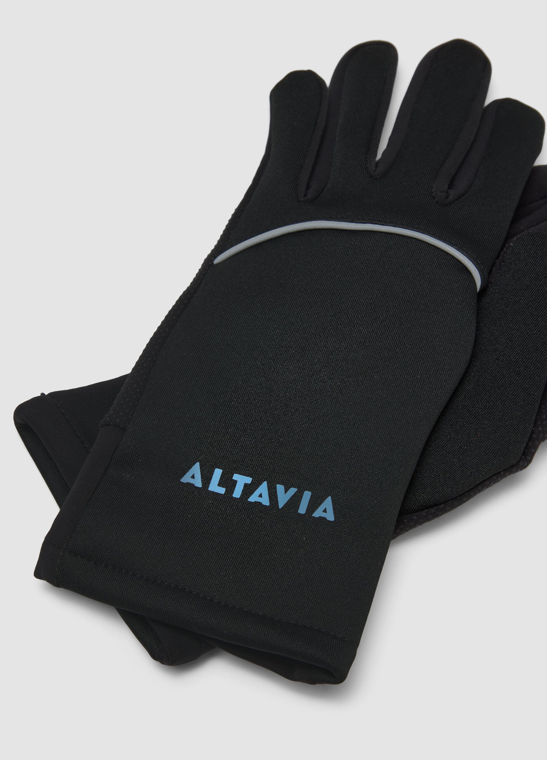 Guanti neri outdoor con inserti riflettenti ALTAVIA WITH DEBORAH COMPAGNONI