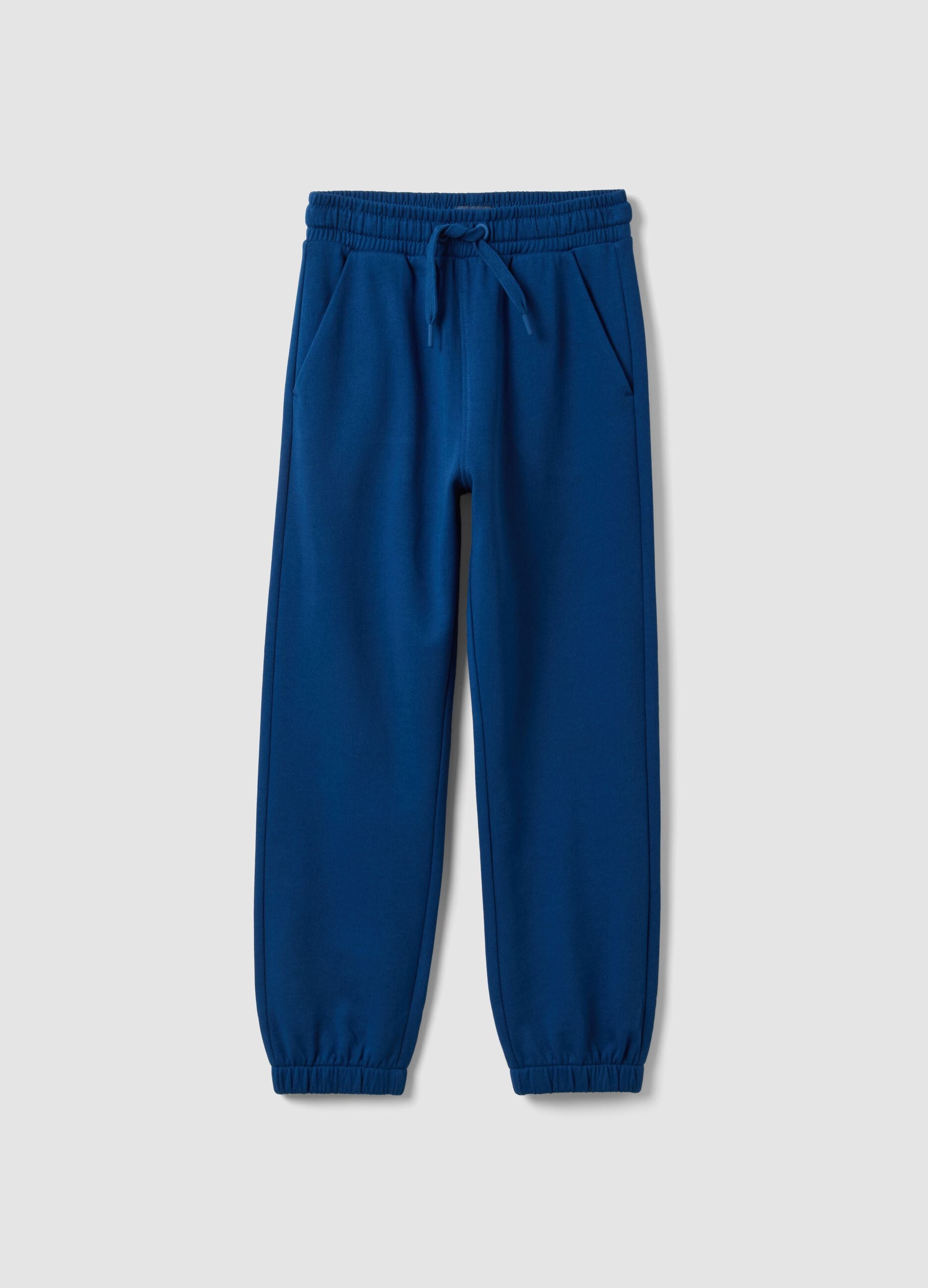 Blue organic cotton jogger trousers