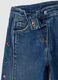 Girls' wide leg blue denim jeans with embroidery_2