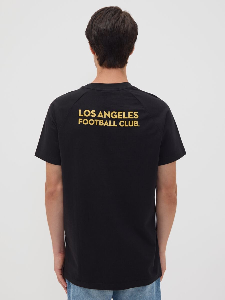 Black pure cotton T-shirt with Los Angeles FC print_3