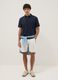White pure cotton regular-fit cargo shorts_0
