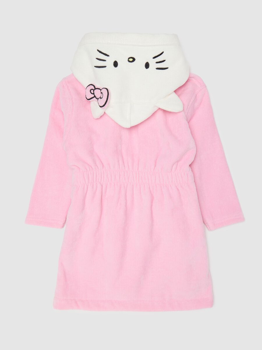 Girls’ multicoloured robe in 100% cotton with hood and pockets_1
