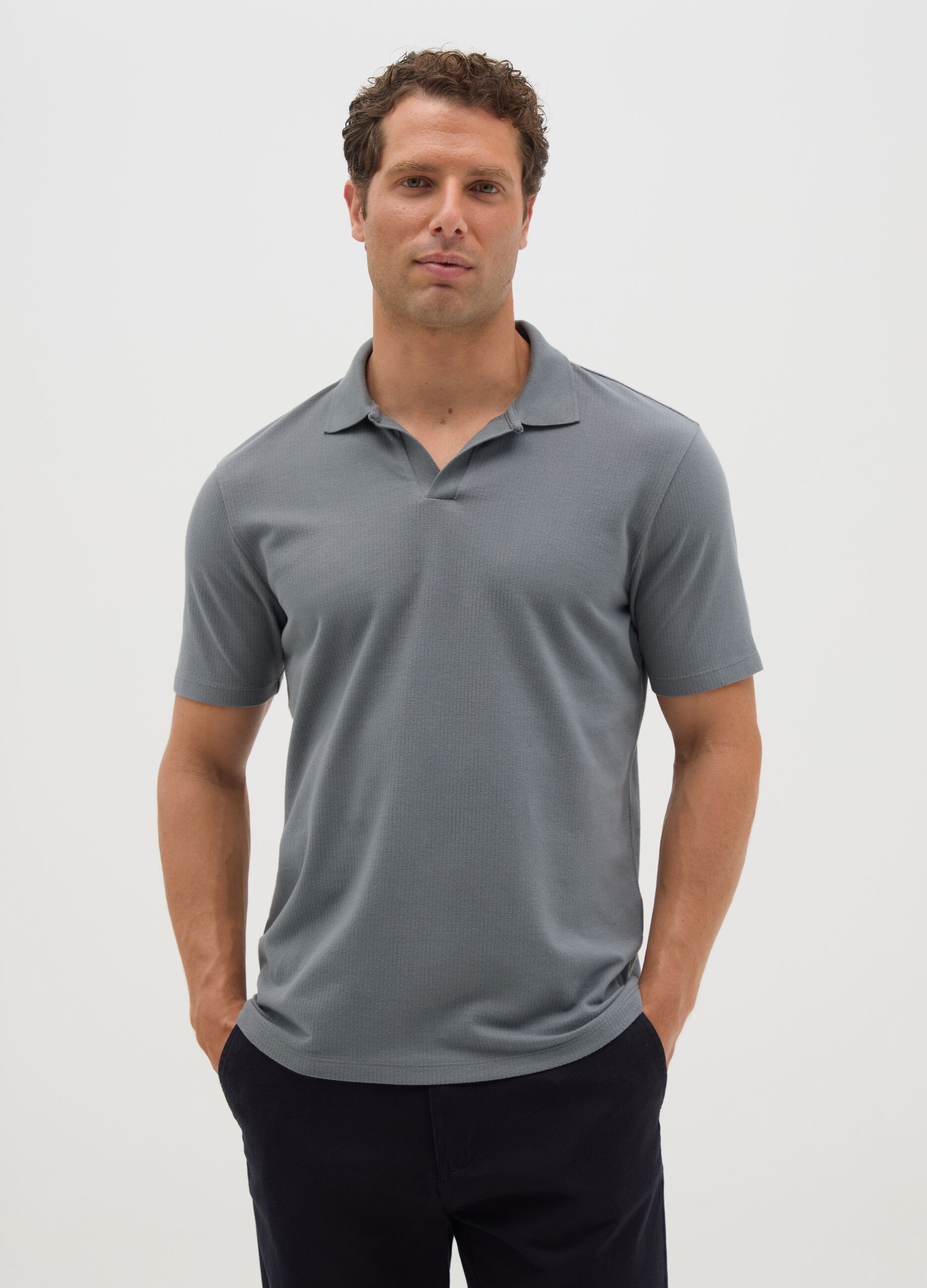 Polo da uomo in puro cotone verde regular fit