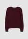Burgundy crew-neck wool-blend jumper, regular fit_4