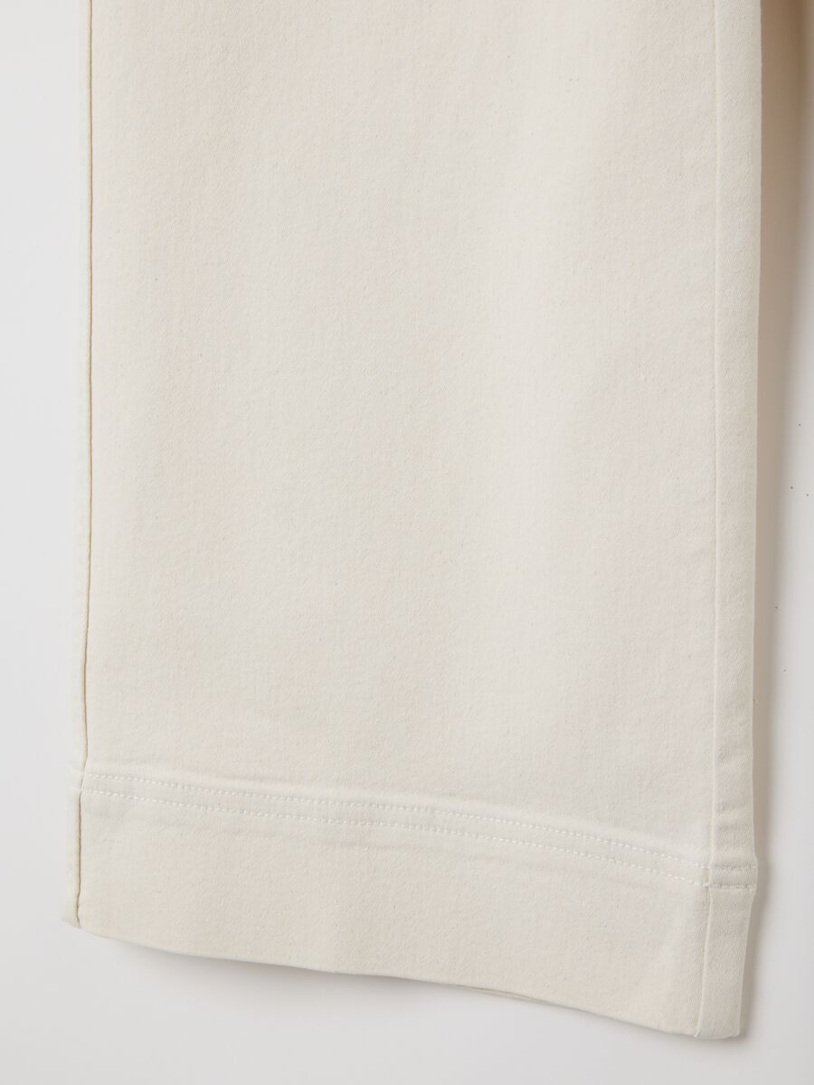 Wide beige denim women's trousers_5
