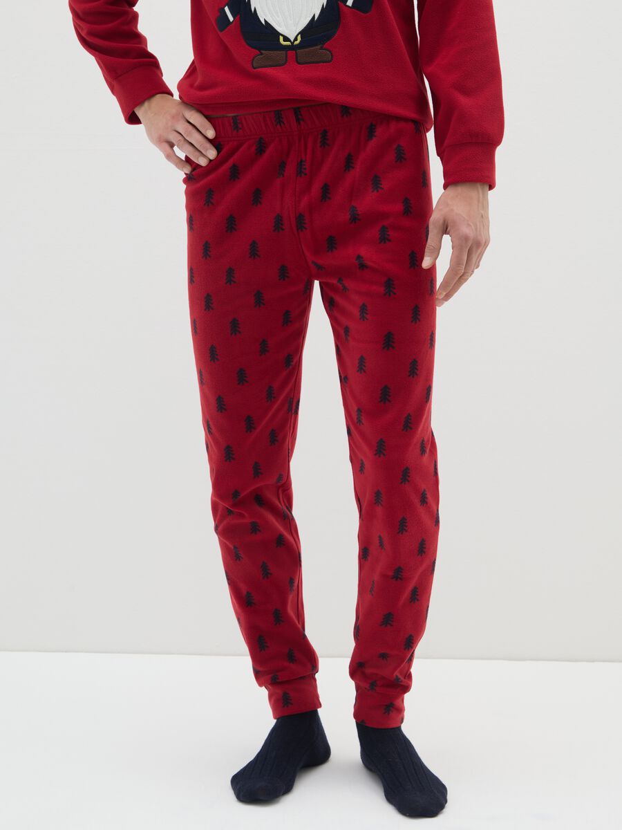 Red long pyjamas regular fit with Christmas motifs_3