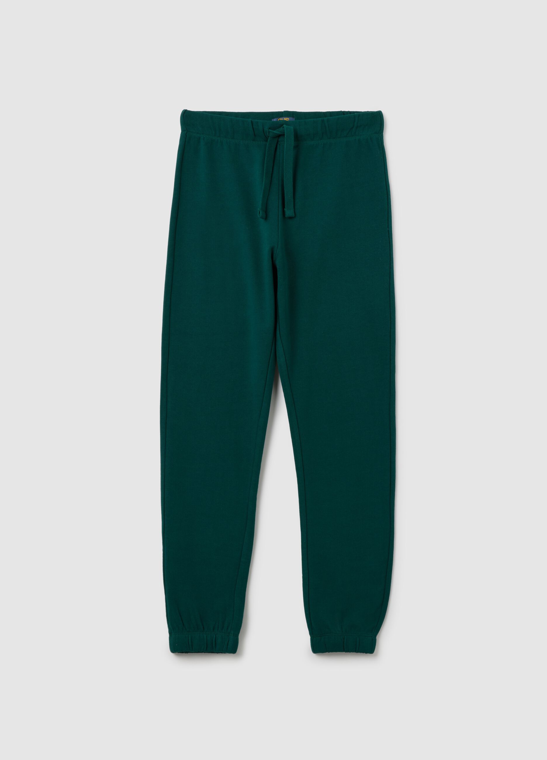 Boy's green cotton jogger pants
