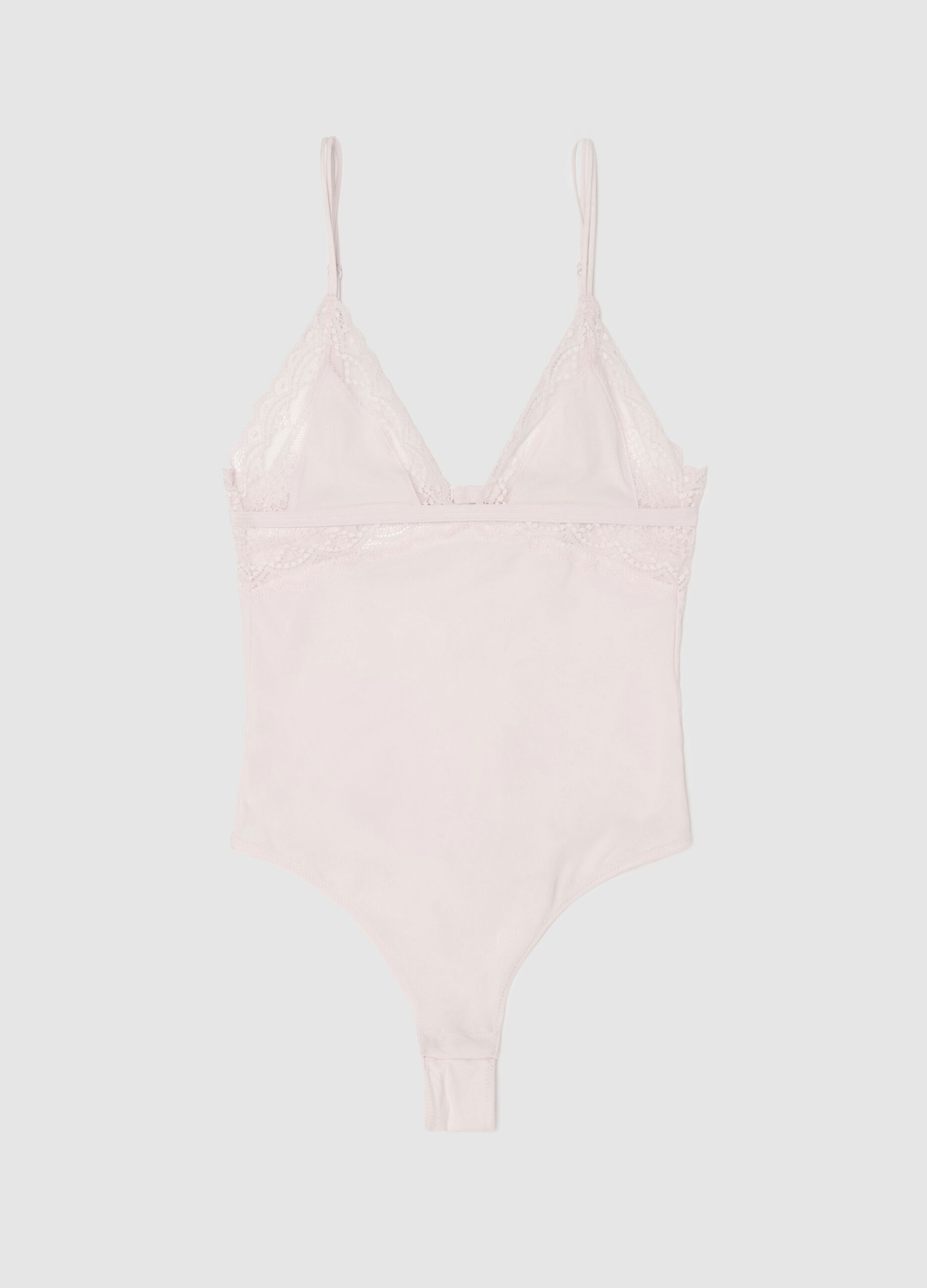 Microfibre bodysuit with lace