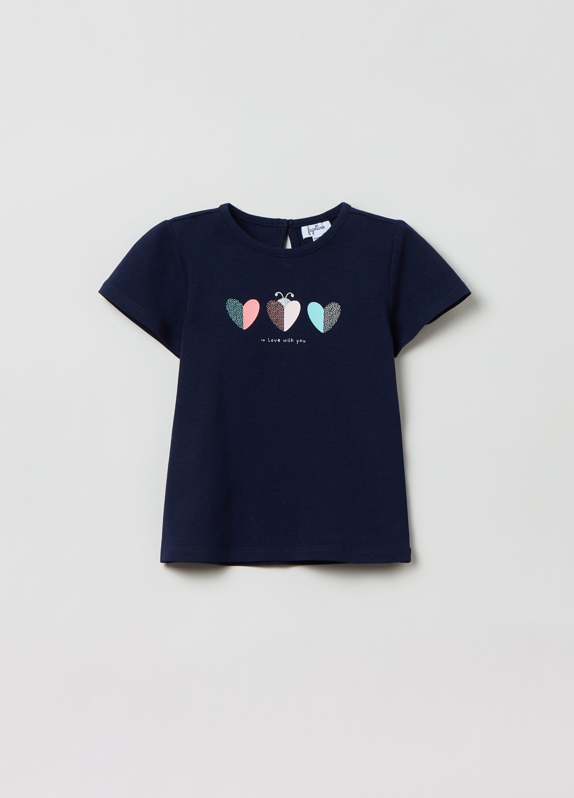 T-shirt with print and glitter