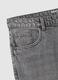 Regular fit grey cotton blend jeans_5
