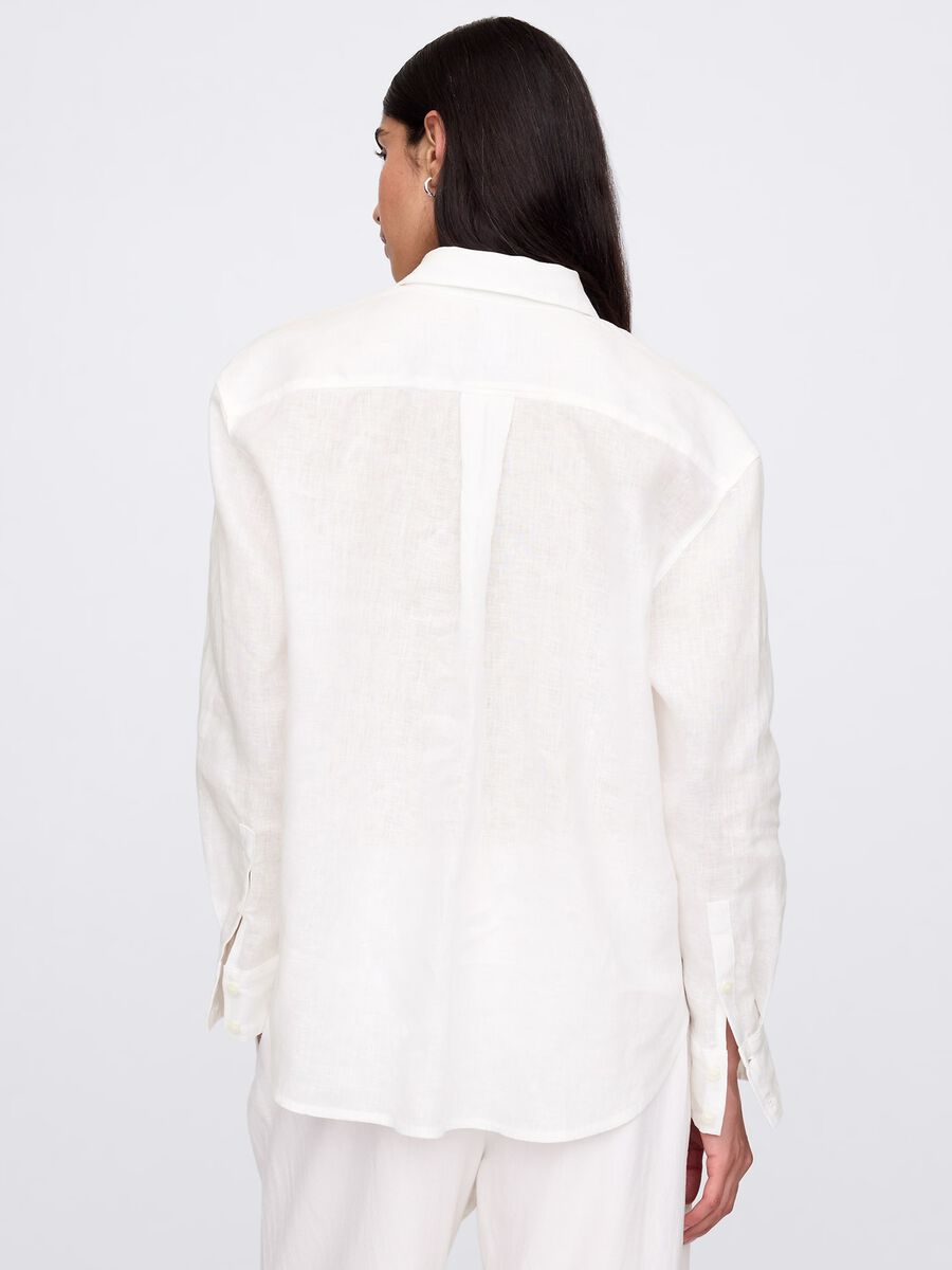 Wide white shirt in 100% linen_2