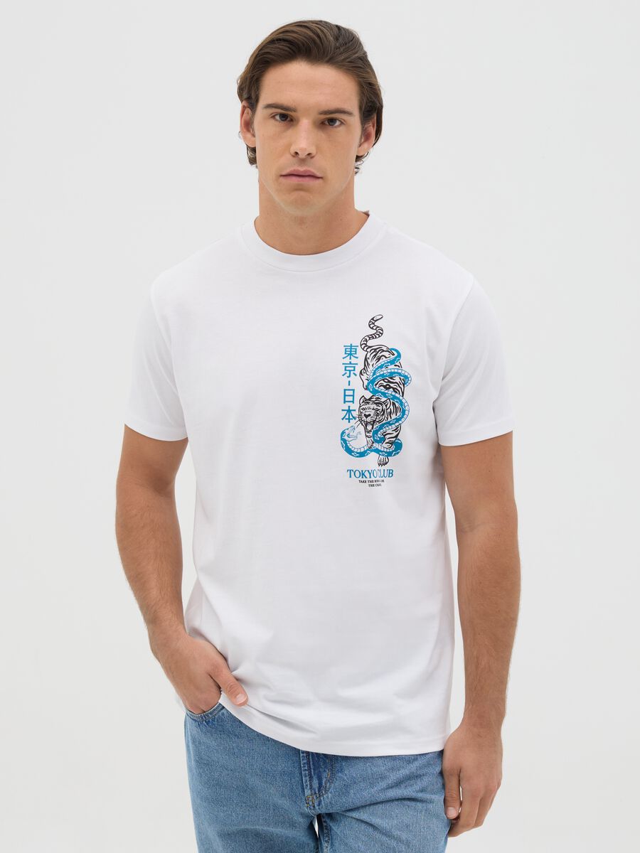 White T-shirt with Tokyo Club print_0