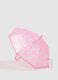 Transparent girl's umbrella with pink hearts_0