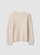 Beige oversized cotton-blend ribbed crew-neck top for boys_2