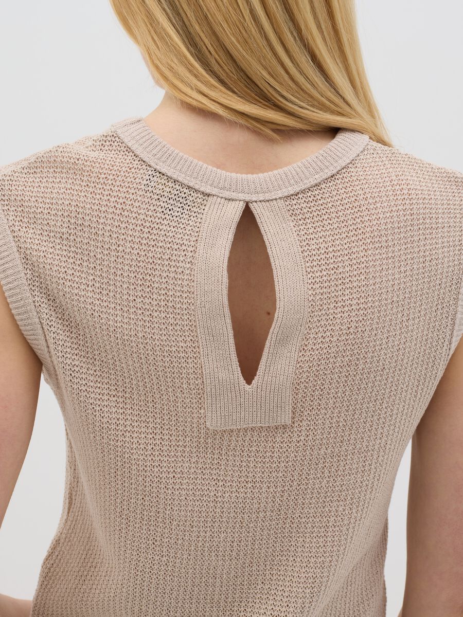 Beige Cotton Knit Tank Top by Ovs_3