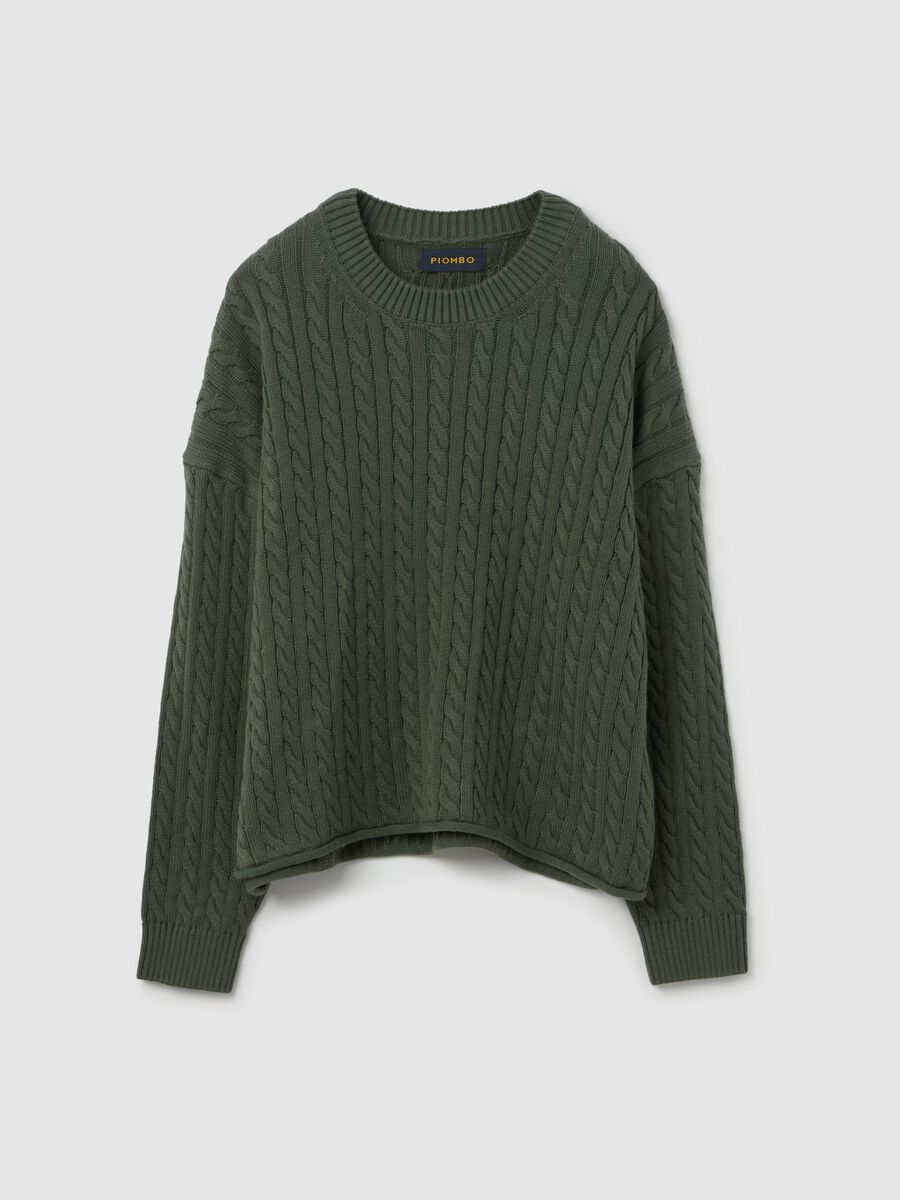 Ribbed pullover with cable-knit design_4