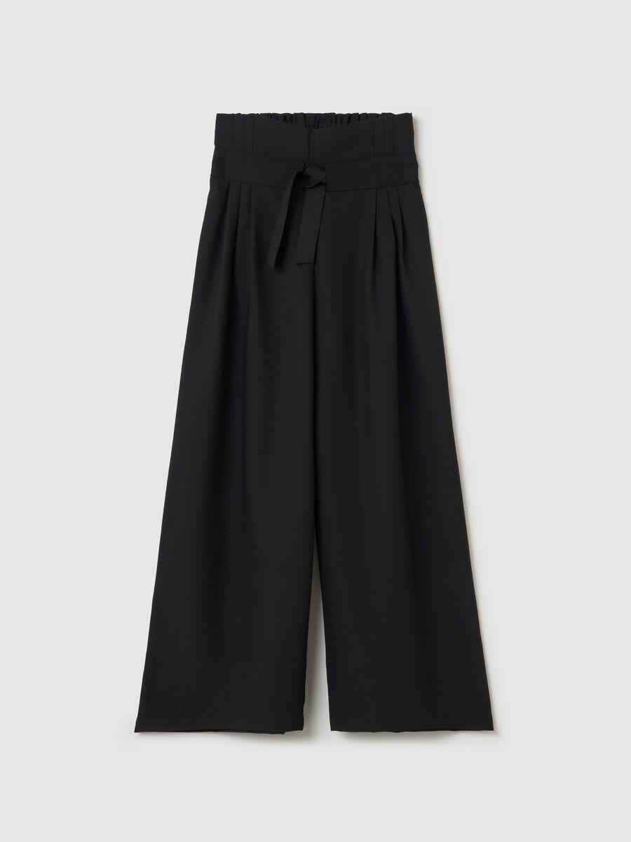Wide-leg trousers with belt_0
