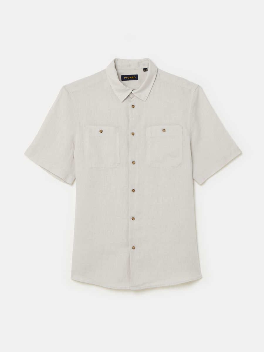 Linen shirt with short sleeves_3