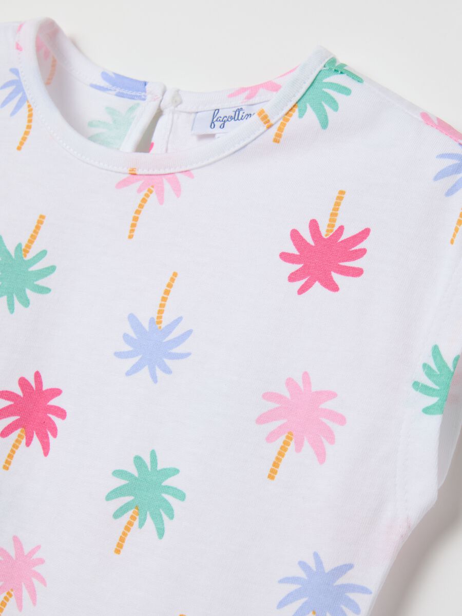 White sleeveless T-shirt in cotton with print_2