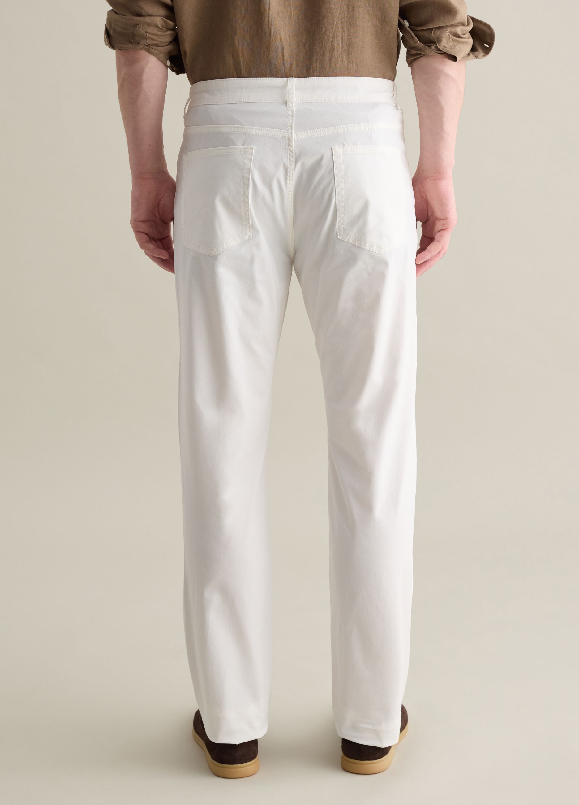 Pantaloni bianchi chino cinque tasche in cotone stretch