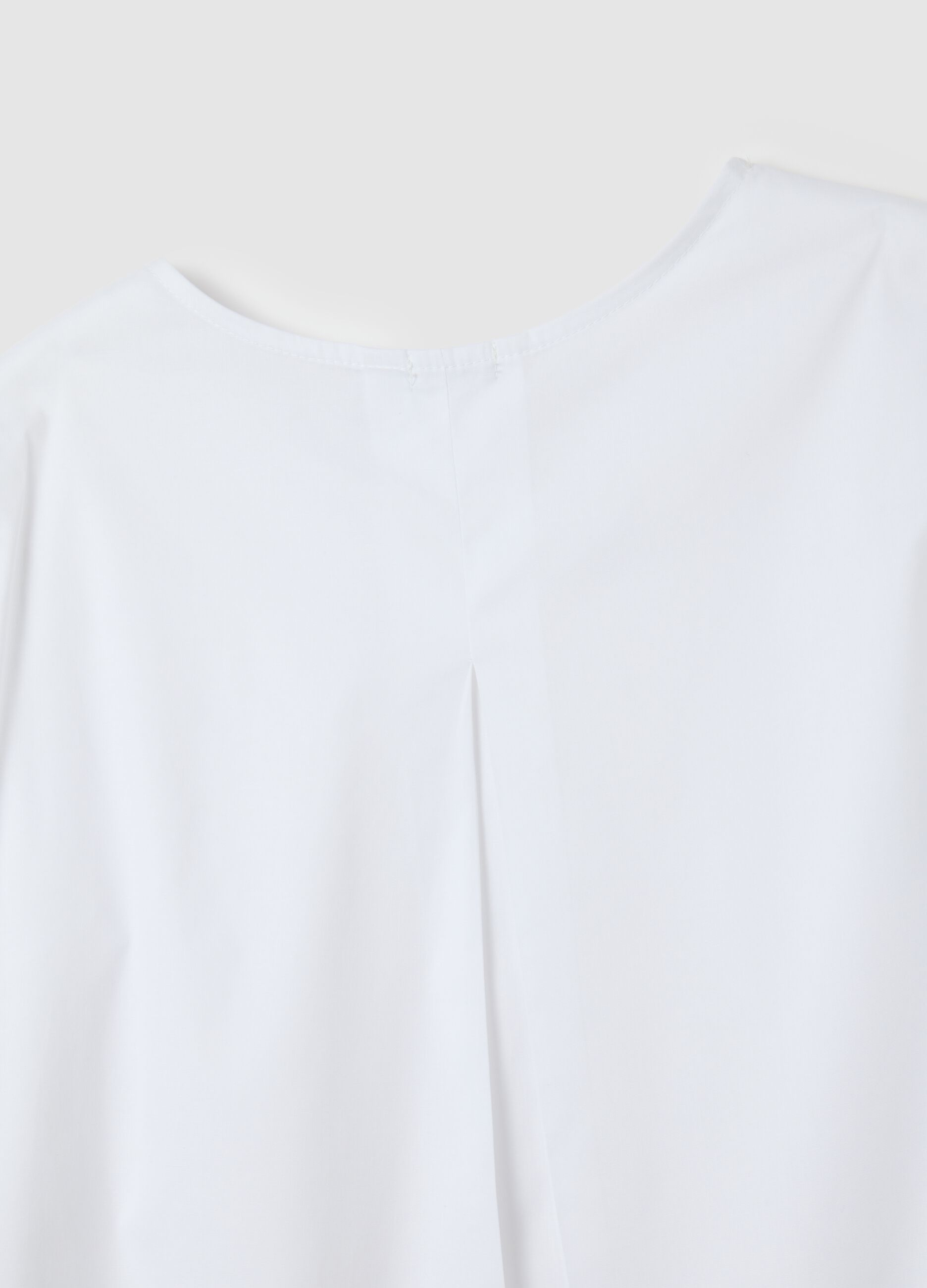 Maglia da donna in misto cotone bianca regular fit