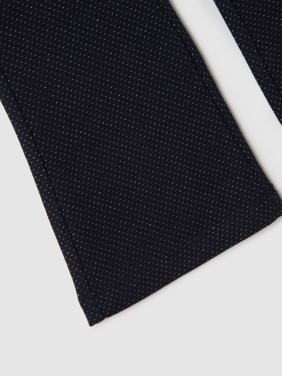 Girls' Black Cotton Blend Flare Leggings_3