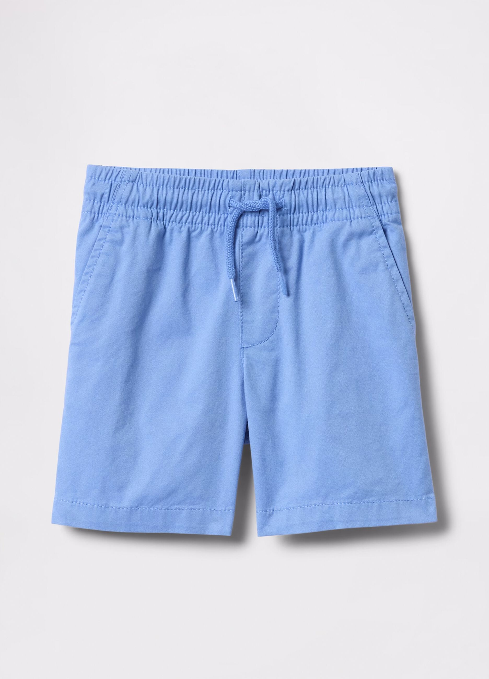 Light blue Bermuda shorts in cotton with drawstring
