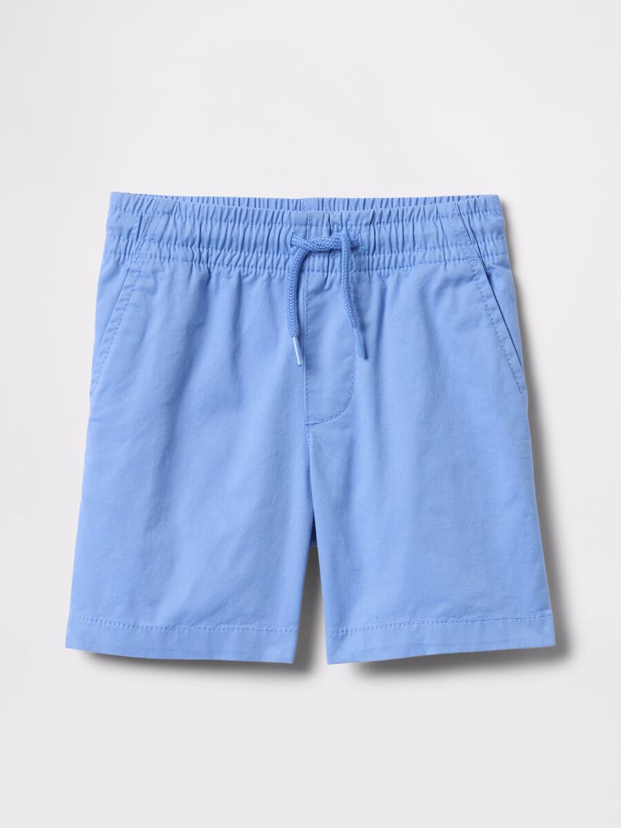 Light blue Bermuda shorts in cotton with drawstring_0