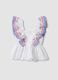 Tank top bianco in puro cotone con volant ricamati regular fit_4