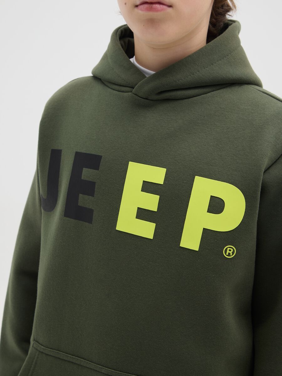 Green Cotton Blend Kids' Sweatshirt Regular Fit_2