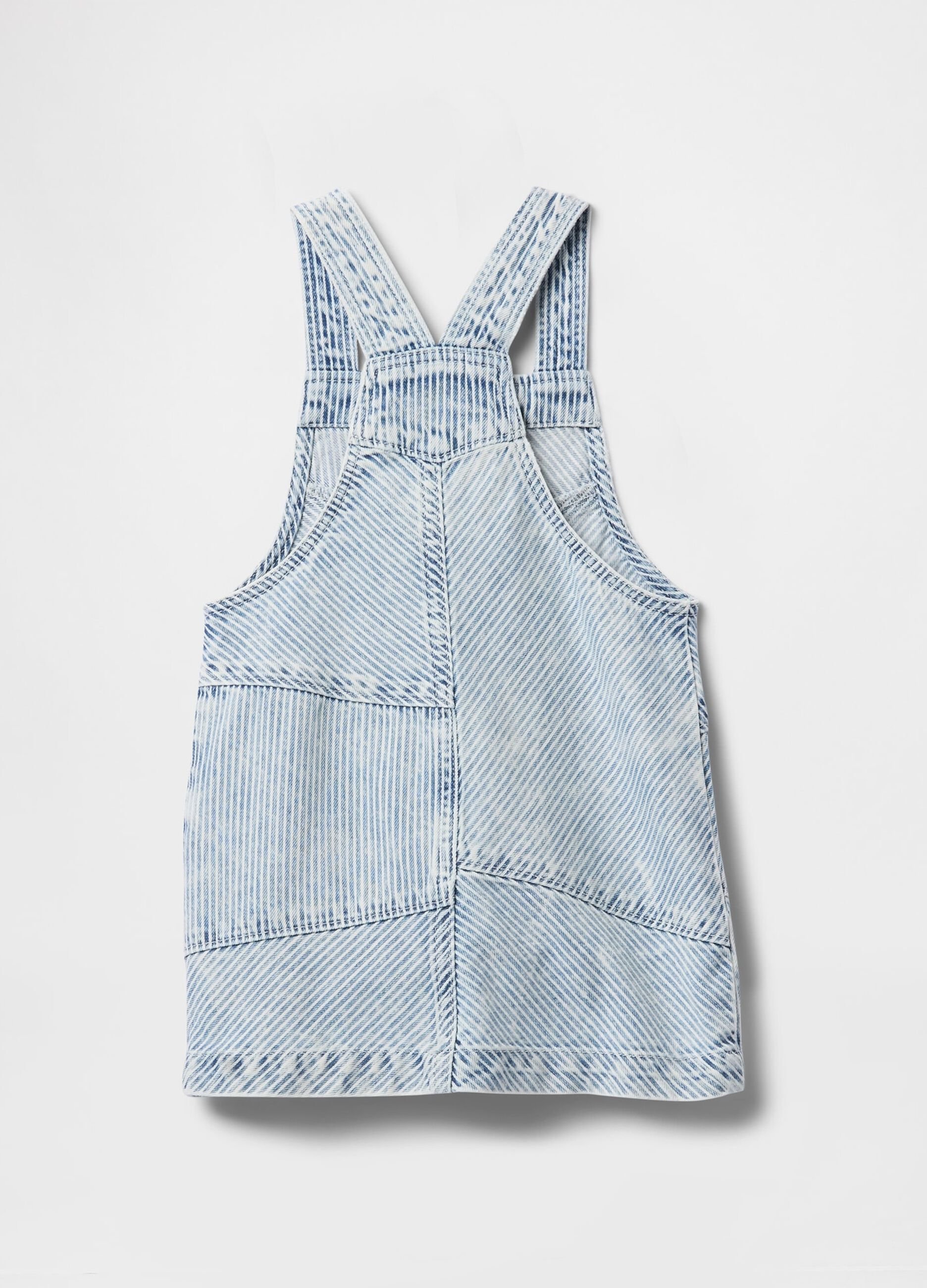 Light Denim Dungarees with Front Zip