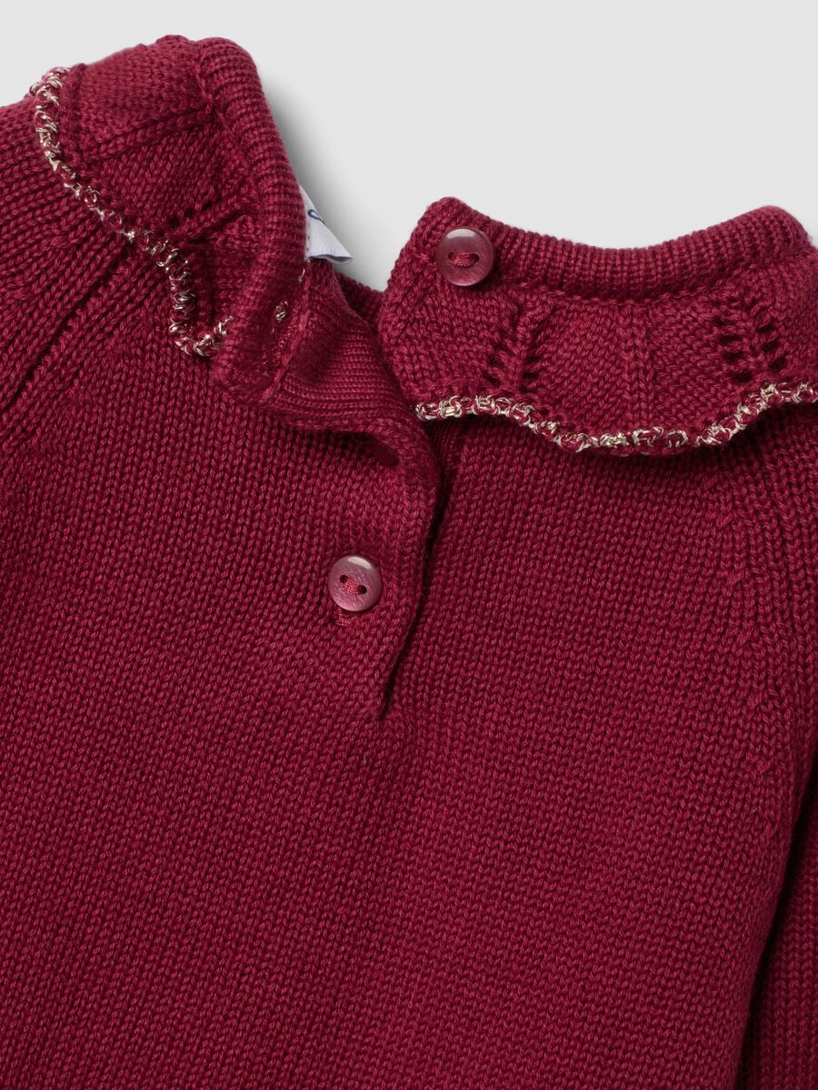 Pink organic cotton set with ruffle collar_3