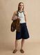 White stretch viscose tank top with blue detailing, regular fit_1