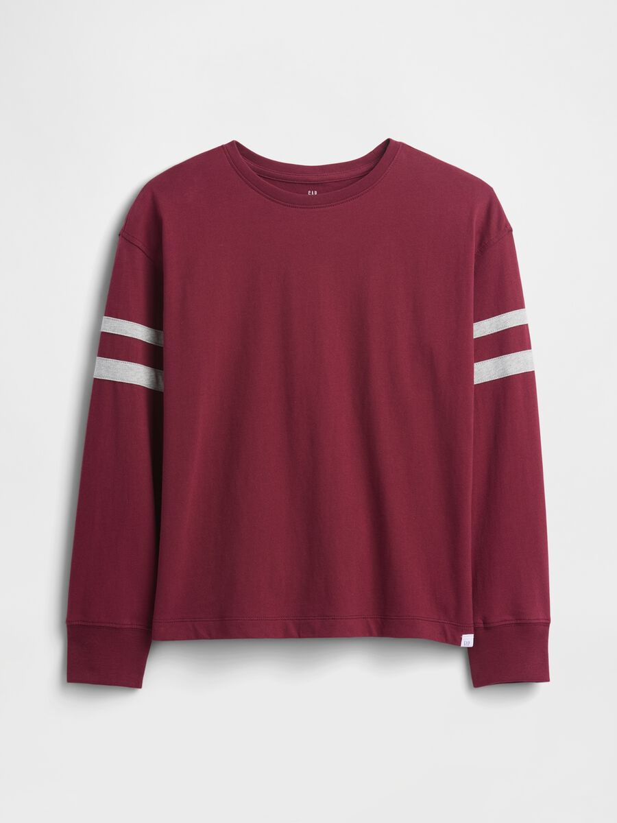 Red long-sleeve cotton shirt_0