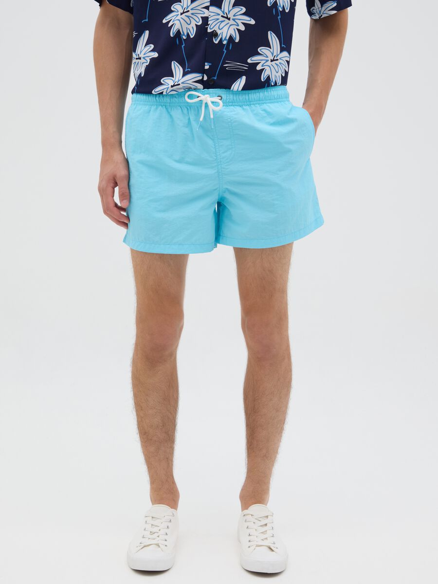 Boxer mare da uomo in misto azzurro regular fit_1
