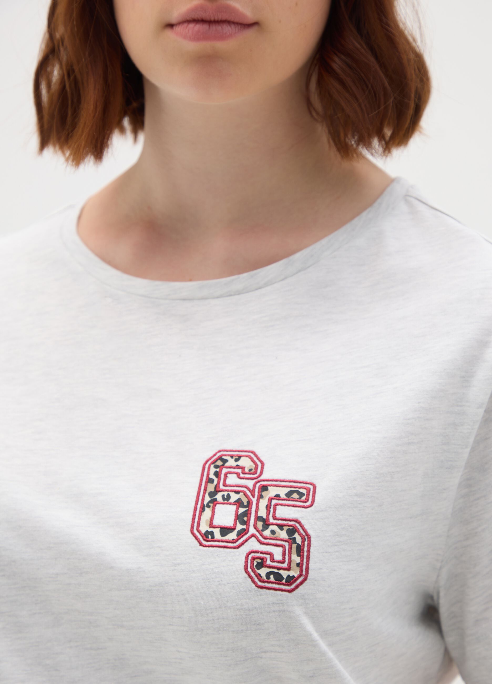 Grey women's pure cotton T-shirt