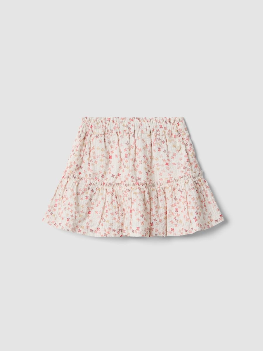 Multicolour pure cotton skirt for girls with floral pattern_0