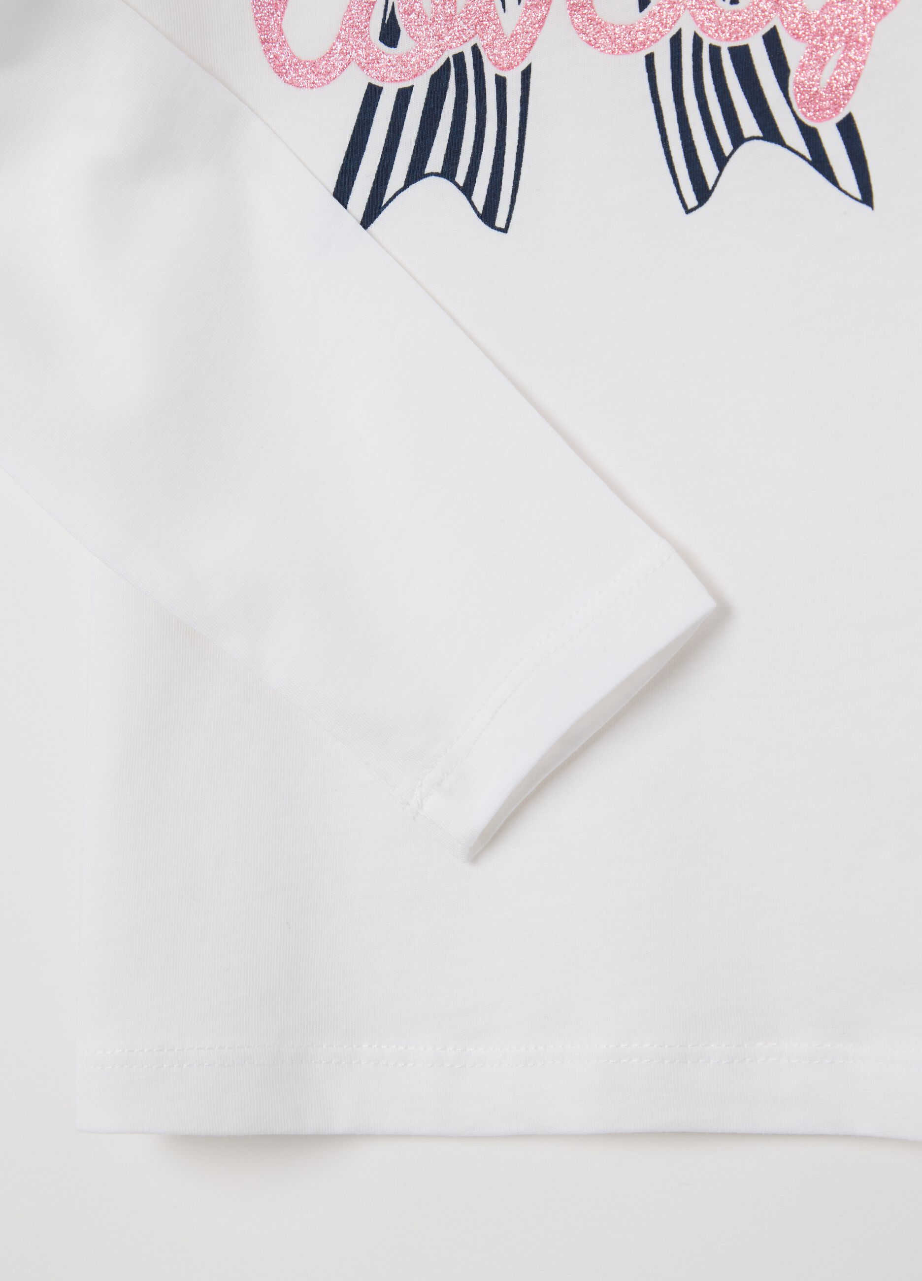 "Lovely" T-shirt with long sleeves in cotton