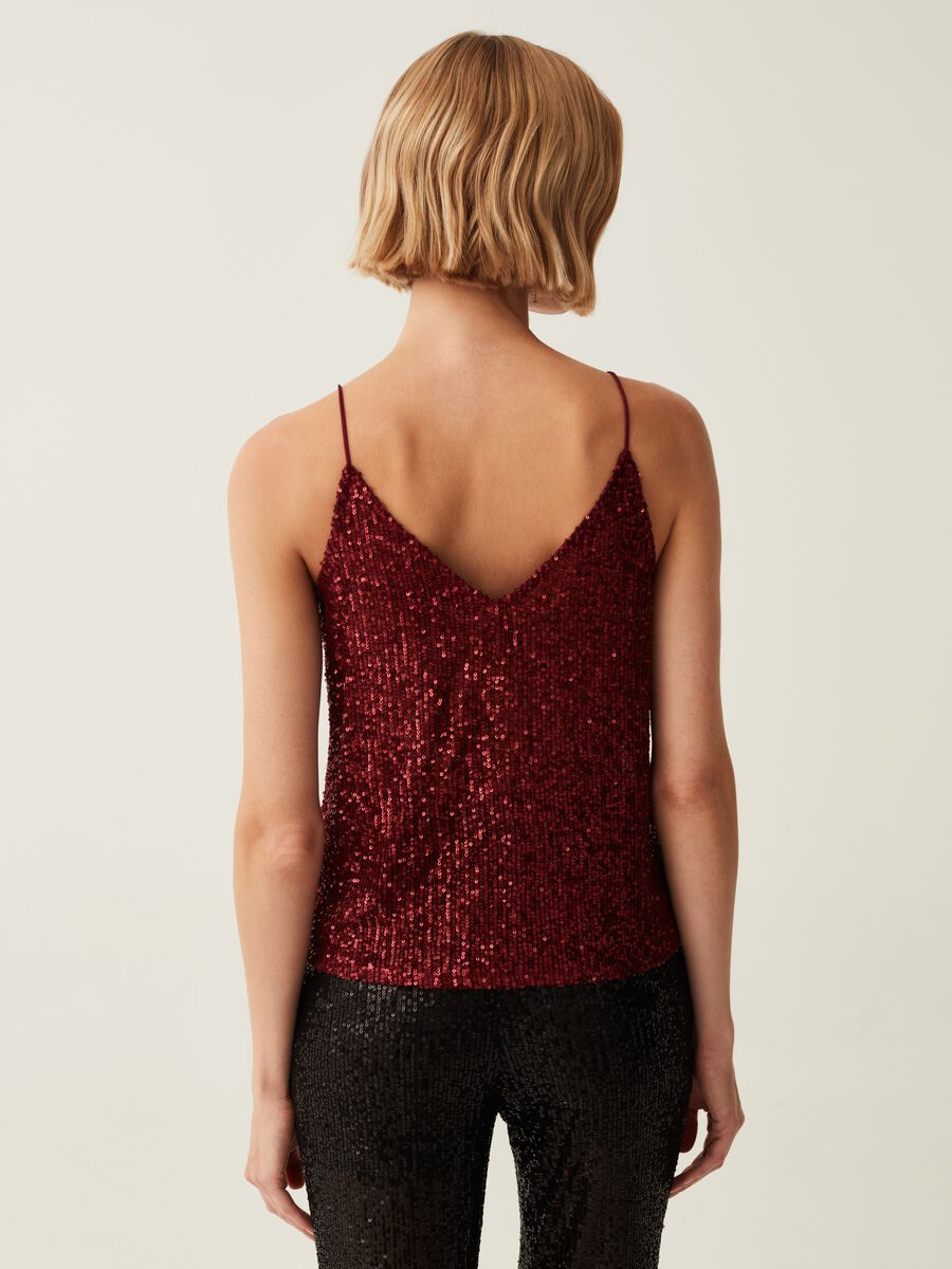 Tank top con paillettes scollo a V_2