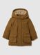 Brown parka with faux fur lining_0