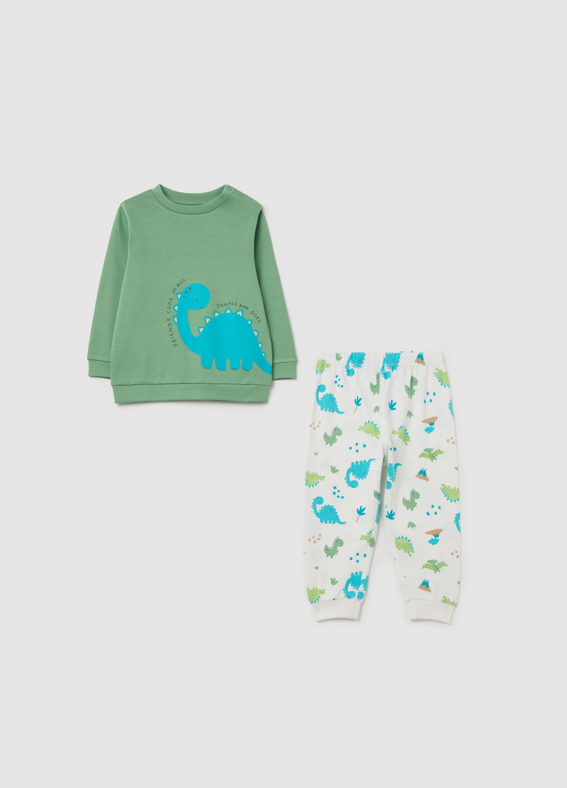 Long pyjamas with dinosaurs print