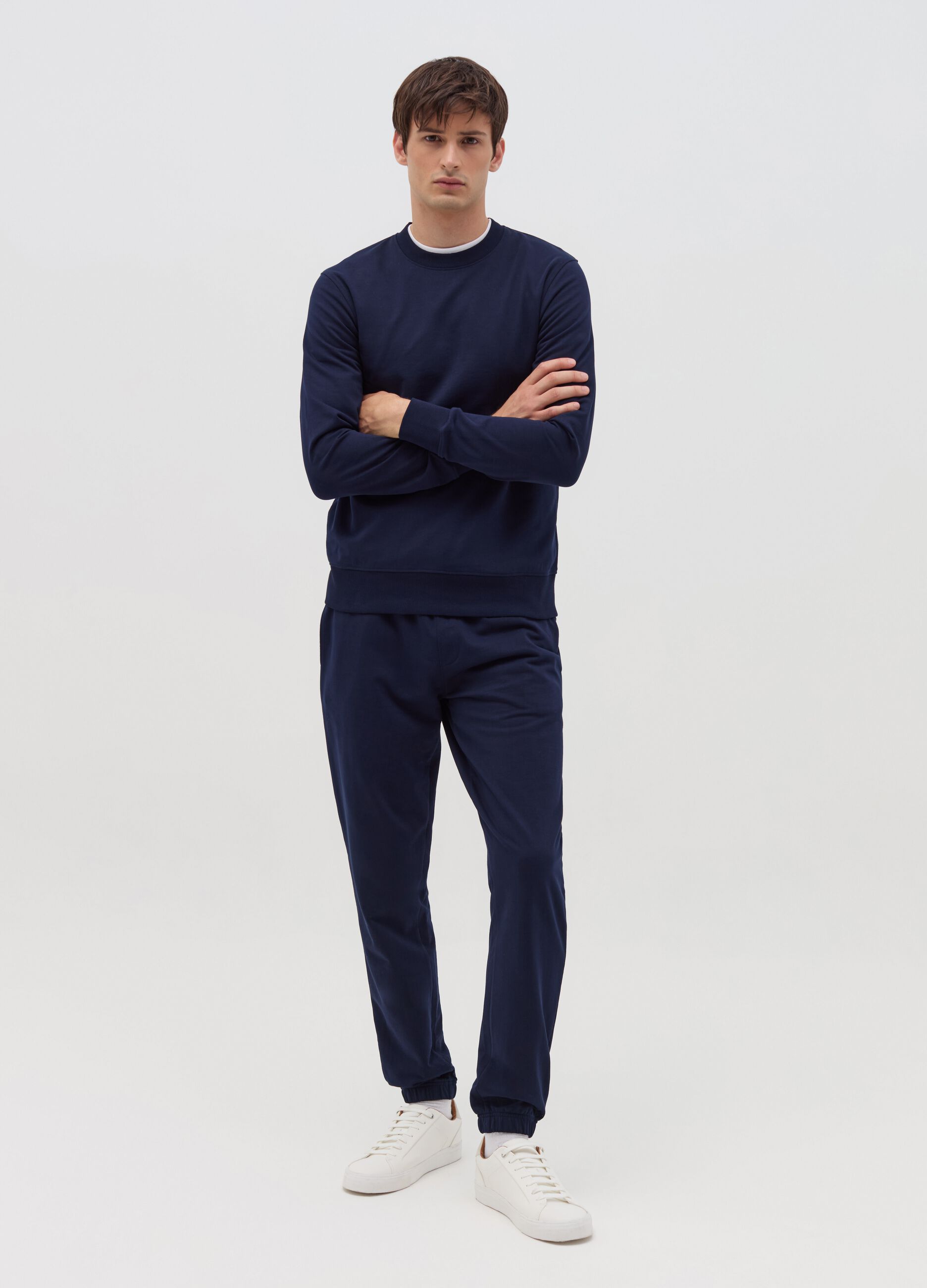 Fleece joggers with drawstring