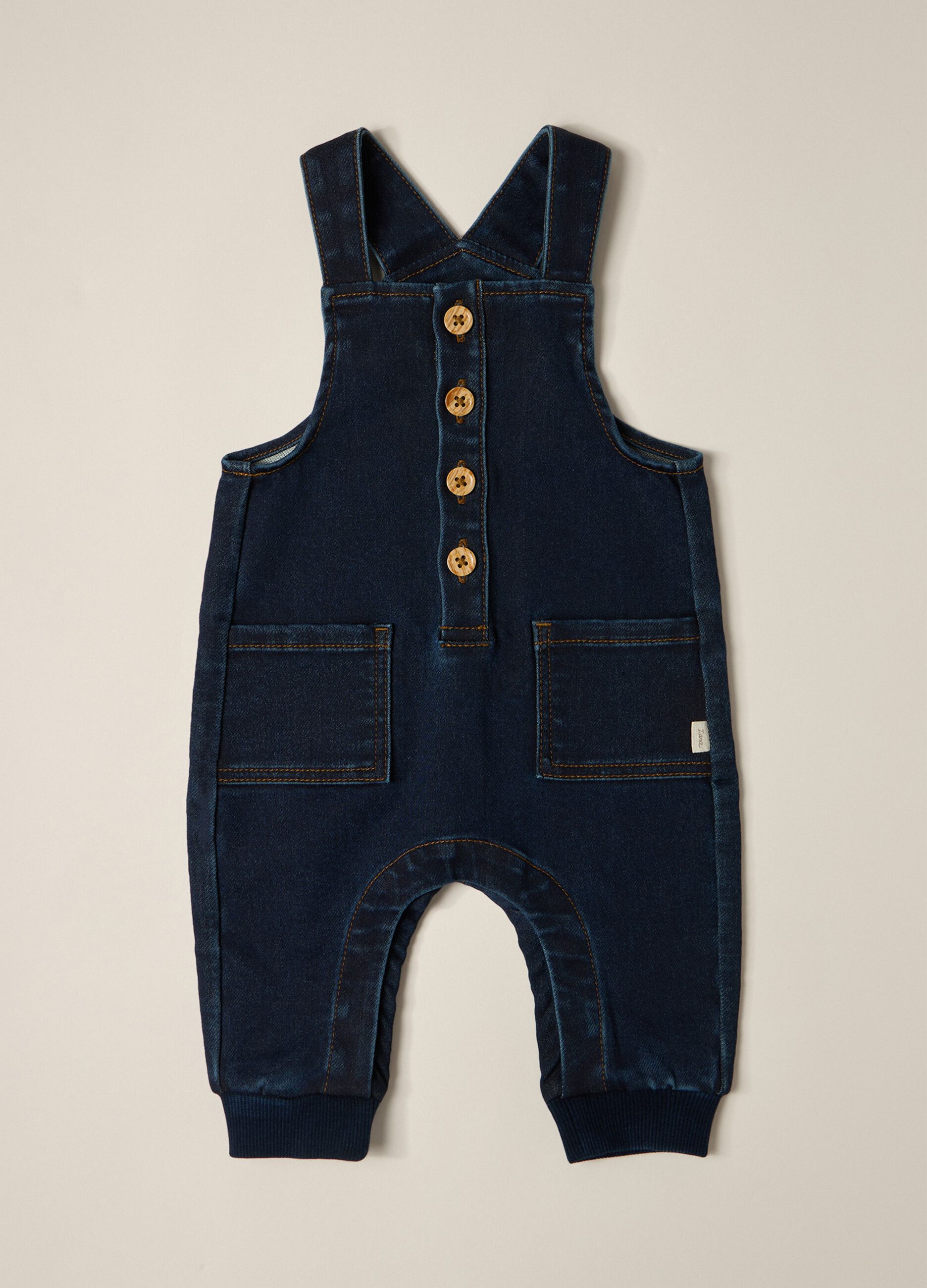 IANA Baby French Terry Denim Dungarees