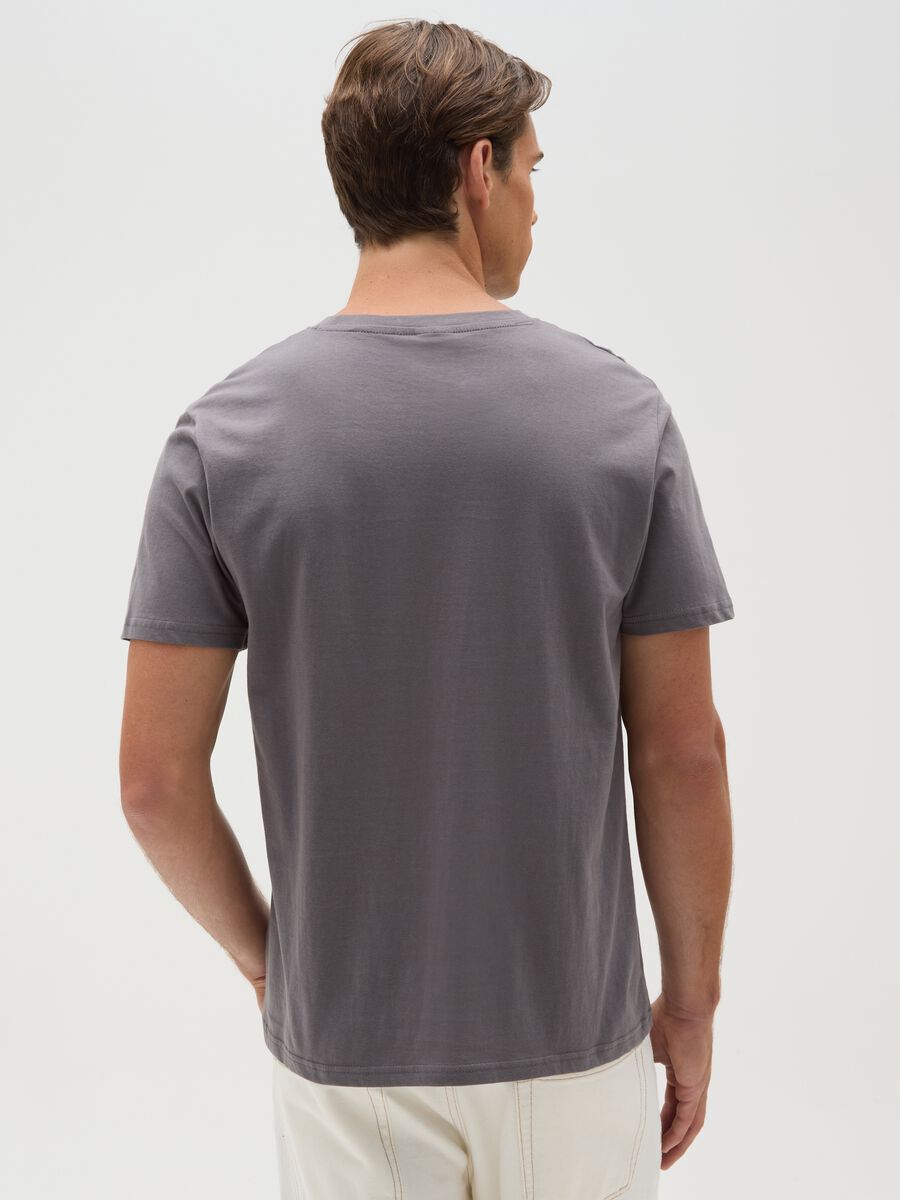 Men's grey cotton T-shirt, regular fit_3