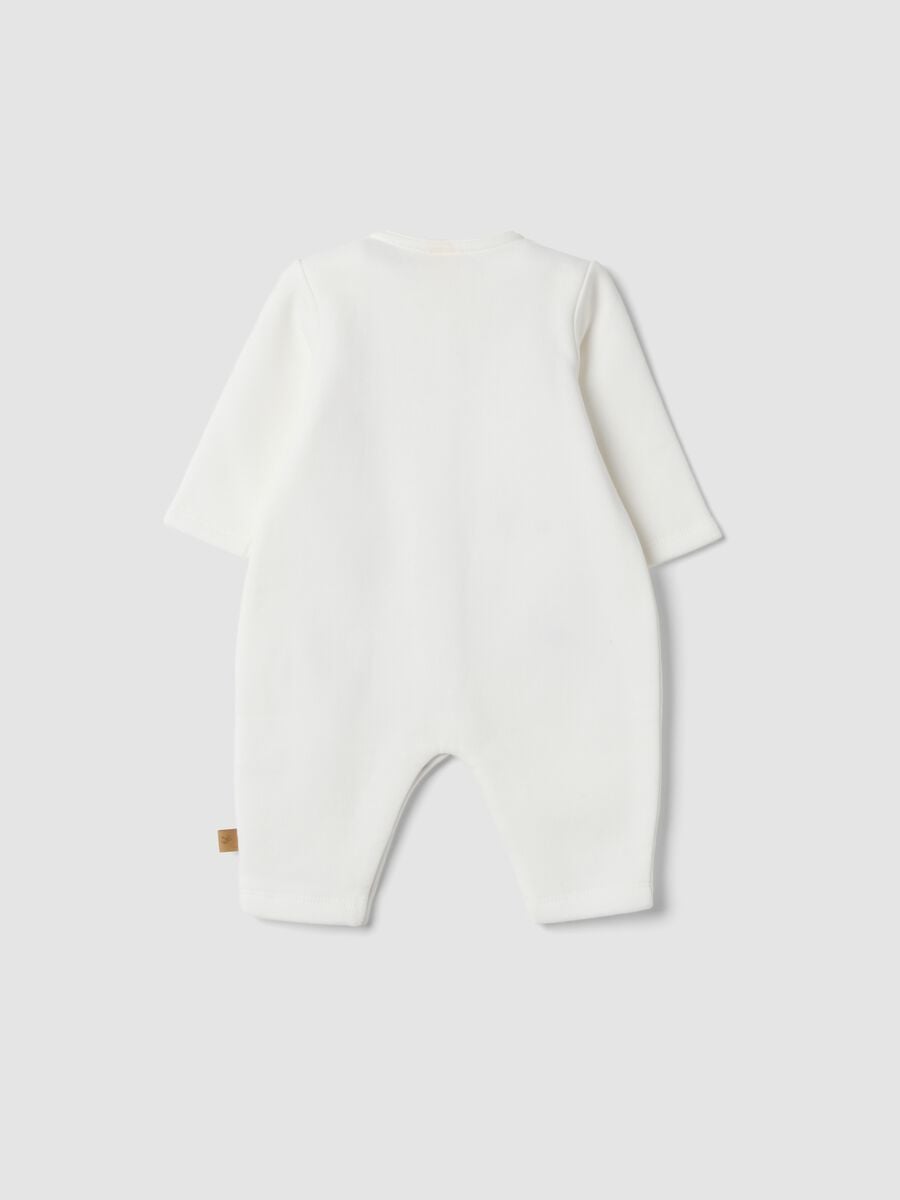 Tutina bianco sporco in puro cotone organico con stampa Winnie the Pooh_1