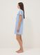 Blue striped pure cotton nightshirt with V-neck_1